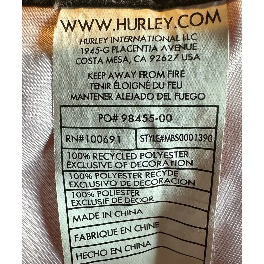 Hurley Board Shorts Men’s 34 Red Gray‎ White Stripe Swim Trunks